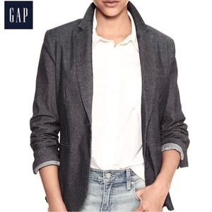 Gap Charcoal Tweed Academy Blazer